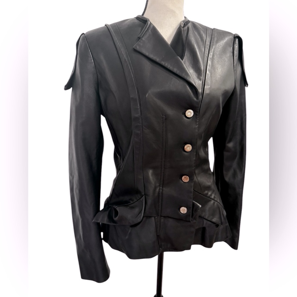 qhp Pihakapi Black Lambskin Leather Jacket Sz.L